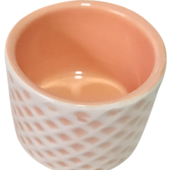 Cachepot de Cerâmica Mini Losango Salmão