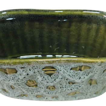 Cachepot de Cerâmica Onça Verde Duplo