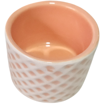 Cachepot de Cerâmica Mini Losango Salmão