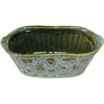 Cachepot de Cerâmica Onça Verde Duplo