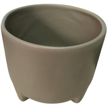 Cachepot de Cerâmica Pezinho Cimento Matte