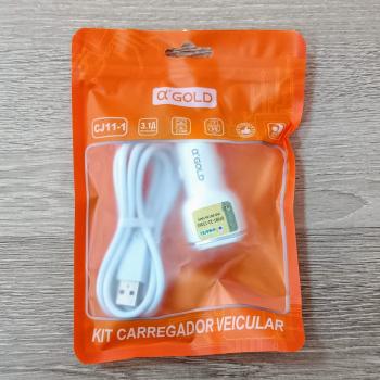 CARREGADOR VEICULAR A´GOLD TIPO-C CJ11-3