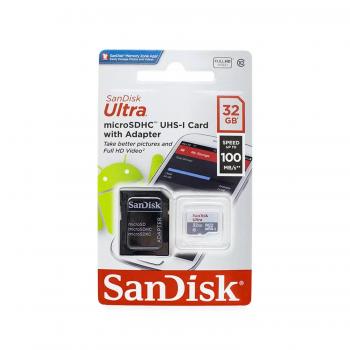 CARTAO DE MEMORIA MICRO SD 32GB ULTRA ( C10 / SDSQUNR-032G-GN3MA ) 100MB/s - SANDISK