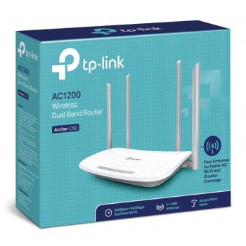 ROTEADOR WIRELESS DUAL BAND AC1200 - 4 ANTENAS ( ARCHER C50 <W>) 867MBPS - TP LINK