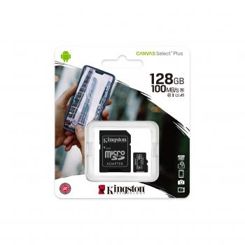 CARTAO DE MEMORIA MICRO SD 128GB CANVAS SELECT PLUS ( C10 / SDCS2/128GB ) 100MB/S - KINGSTON