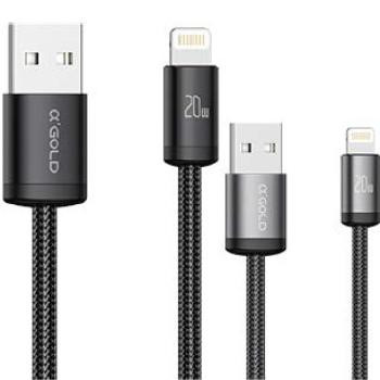 CABO DE DADOS & CARGA 20W TURBO / USB PARA LIGHTNING / 1 METRO ( CB77-2 ) - AGOLD