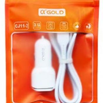CARREGADOR VEICULAR 3.1 / CABO 1M IPHONE / 2 USB ( CJ11-2 ) - AGOLD