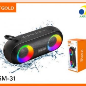 CAIXA DE SOM BLUETOOTH IPX6 20W ( MOD : SM-31 ) PRETO - AGOLD