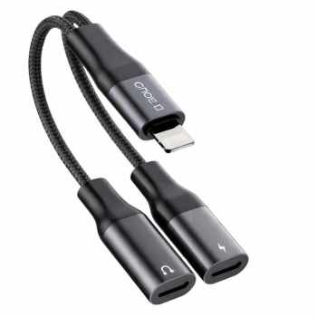 ADAPTADOR 2 EM 1 P/ IPHONE LIGHTNING ( MOD : CBA-20 ) - AGOLD