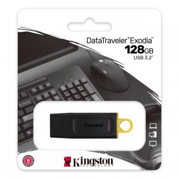 PEN DRIVE 128GB ( DATATRAVELER EXODIA - USB 3.2 / DTX/128GB ) - KINGSTON