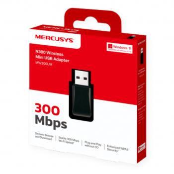 ADAPTADOR WIRELESS ( MW300UM ) USB 300MBPS - MERCUSYS