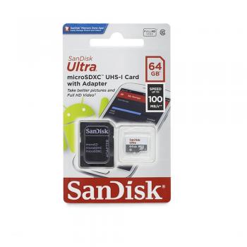 CARTAO DE MEMORIA MICRO SD 64GB ULTRA ( C10 / SDSQUNR-064G-GN3MA ) 100MB/S - SANDISK