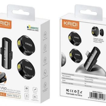 MICROFONE LAPELA S/FIO MAGNÉTICO ( KMF4-C ) TIPO C - KAIDI