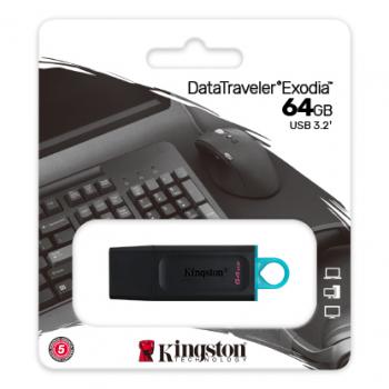 PEN DRIVE 64GB ( DATATRAVELER EXODIA - USB 3.2 / DTX/64GB ) - KINGSTON