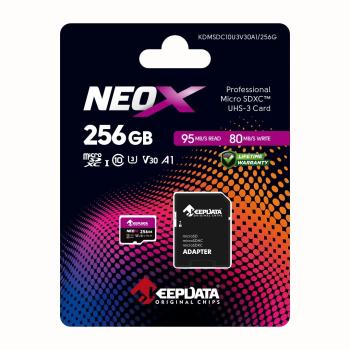 CARTAO DE MEMORIA MICRO SDHC 256GB NEOx C10 ( KDMSDC10U3V30A1/256G ) 95MB/s 30MB/s - KEEPDATA