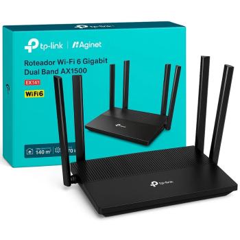 ROTEADOR WIRELESS DUAL BAND AX1500 - 4 ANTENAS ( EX141 - WIFI 6