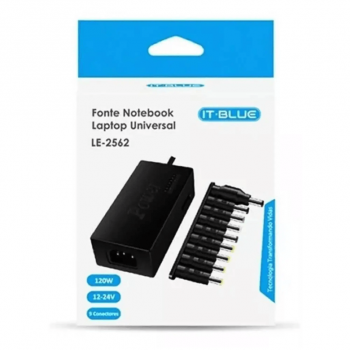 FONTE UNIVERSAL P/NOTEBOOK + ADAPTADOR ( MOD : LE-2562 / 9 PINOS ) - IT-BLUE