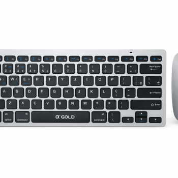 KIT TECLADO / MOUSE PREMIUM - WIRELESS ( TCD-02A ) CINZA C/ TECLA PRETO - AGOLD PRO