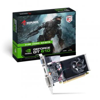 PLACA DE VÍDEO 2GB GT-610 NVIDIA ( KDGT610-2GD3/64B ) DDR3/HDMI/DVI/64BITS - KEEPDATA