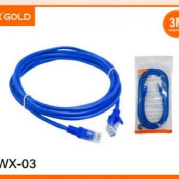 CABO DE REDE CONECTOR RJ-45 ( MOD : WX-03 ) 3 METROS - AGOLD