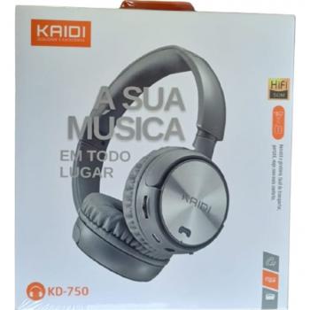 FONE DE OUVIDO BLUETOOTH 4.2 STEREO ( KD-750 ) CINZA - KAIDI