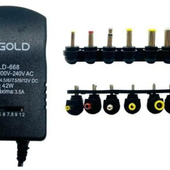 FONTE UNIVERSAL P/NOTEBOOK + ADAPTADOR ( MOD : LD-668 / 7 PINOS ) - AGOLD