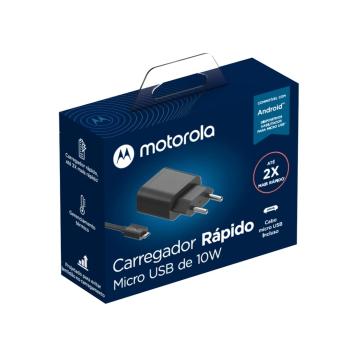 KIT CARREGADOR FONTE E CABO MOTOROLA V8 MICRO USB DE 10W