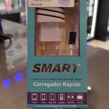 KIT FONTE CARREGADOR FAST CHARGER / SMART AL-9006-V8/ INOVA CAR-7242 / LQX-C700V V8 MICRO USB
