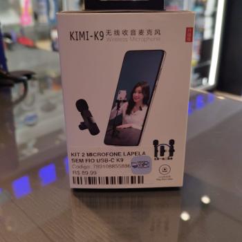 KIT 2 MICROFONE LAPELA SEM FIO USB-C K9