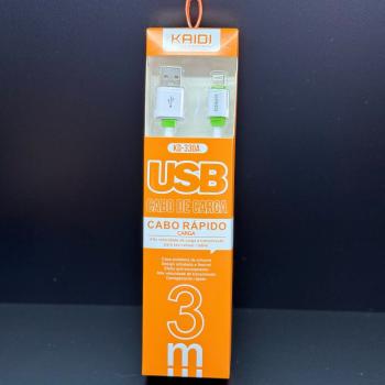 CABO USB KAIDI KD-330A LIGHTNING 3M