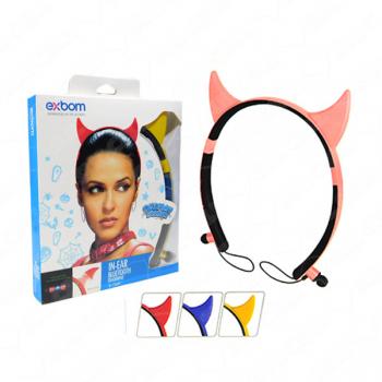 FONE DE OUVIDO BLUETOOTH ORELHA DE DIABINHO HF-C262BT