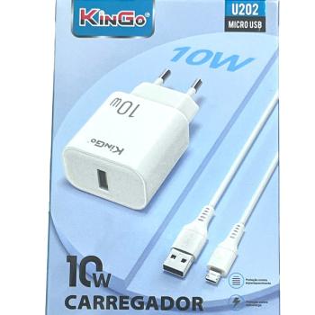 KIT CARREGADOR USB KINGO V8 2.1A 10W U202