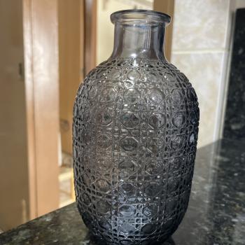 VASO DE VIDRO DECORATIVO -AZUL
