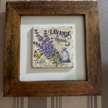 QUADRO DECOR MAD 1 AZ. - LAVANDA 18,5X18,5CM