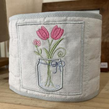 PORTA PAPEL HIGIENICO TULIPA VASO CINZA