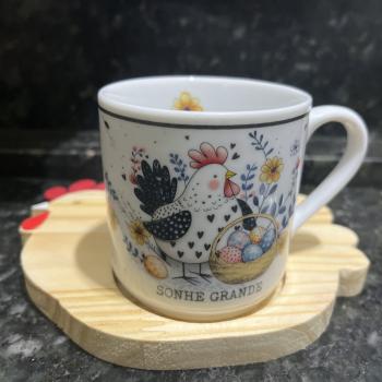 CANECA PORCELANA GALINHA 240ML
