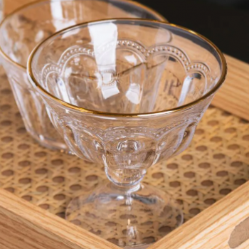 Taça de Sobremesa Belle Epoque com Fio de Ouro 180ml Vidro