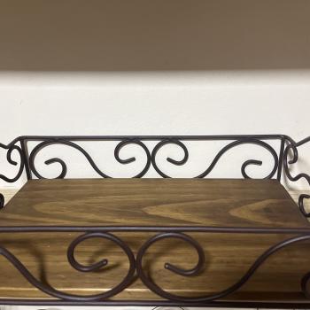 BANDEJA RETANGULAR PQ METAL COM BASE MADEIRA 6943