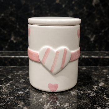 POTE TAMPA CERÂMICA ROSA MENINA 7X7X