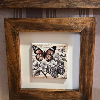 QUADRO DECOR MAD 1 AZ. - BORB VINTAGE 18,5X18,5CM
