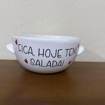 BOWL SALADEIRA COM ALÇA FRASES CORAÇÃO P