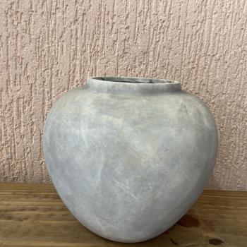 VASO CERAMICA COR CIMENTO QUEIMADO 21X23CM