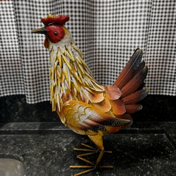 GALINHA METAL ESCULTURA 26X40X8