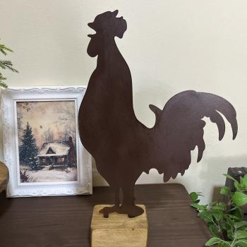 galo em ferro corten