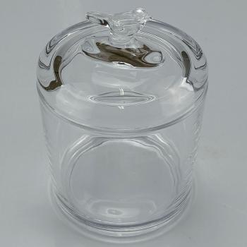 POTICHE VIDRO TRANSPARENTE COM TAMPA 12x8x8