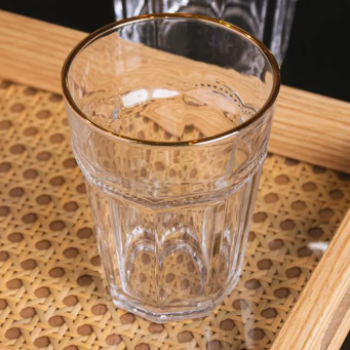 Copo Alto Belle Epoque com Fio de Ouro 275ml Vidro