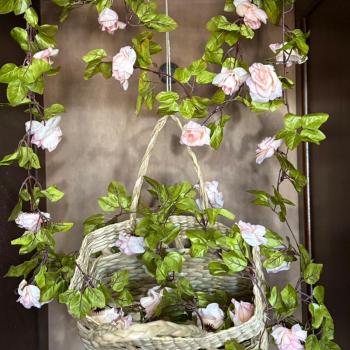 PENDENTE ROSAS FLORES CHAMPAGNE 240 CM