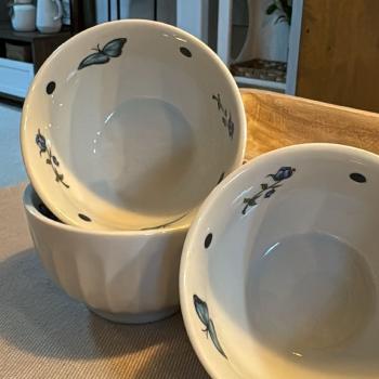 BOWL DE PORCELANA - BORBOLETA AZUL DECORADO 4045