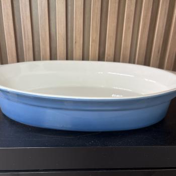 TRAVESSA EM CERAMICA OVAL AZUL DEGRADE G