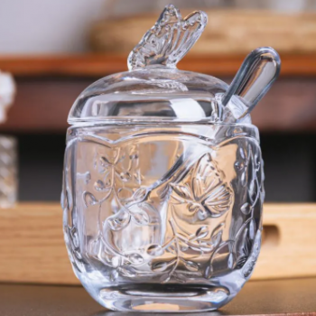 Açucareiro com Colher New Butterfly 220ml Cristal Ecológico